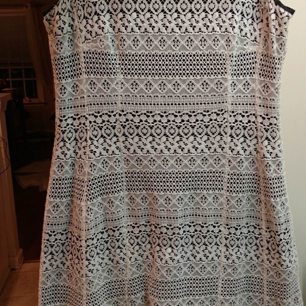 New york and Co.white lacey cotton/nylon dress - Picture 2 of 8